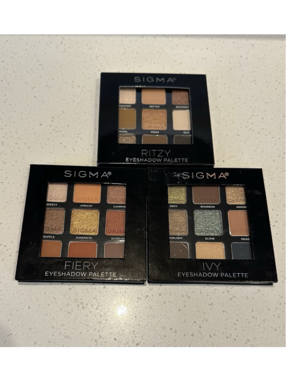 Sigma Eyeshadow Palette Set x3 | FIERY, IVY, & RITZY | NEW